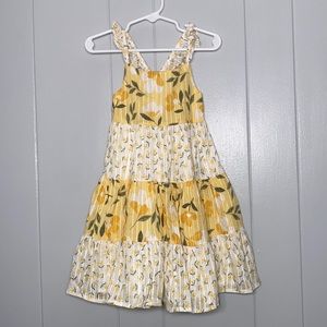 Cathrine Malandrino Girl’s Yellow Floral Criss Cross Back Flowy Twirl Dress 4
